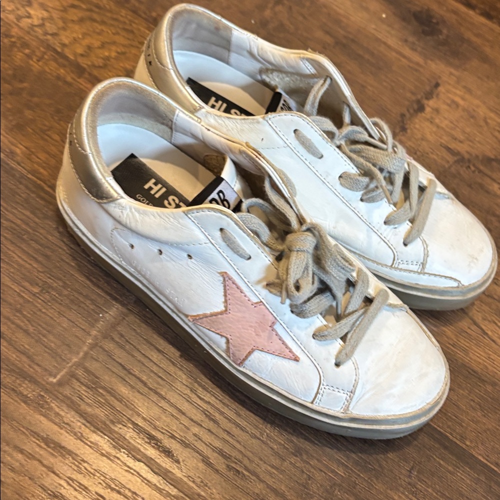 Golden Goose White Sneakers with Pink Star size 37 - Picture 4 of 5
